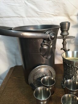 sbírka cínu pohár číše svícen mísa džber Cín - punc - 3