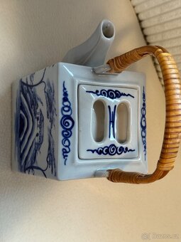 Stará čínská čajová souprava- modrobílé barvy. - 3