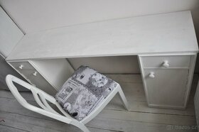 Psací pracovní stůl stolek, noční stolky dřevo, masiv - 3