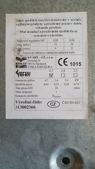 Prodám VAFKY Kvart CZ, 4.7kW (~2010) - 3