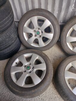 4ks alu disky orig. Škoda 5x112 r16 pneu 205/55 r16 6mm letn - 3