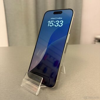 iPhone 15 Pro 256GB white titan, 97% baterie, rok záruka - 3