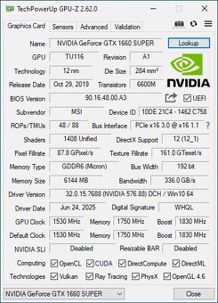 Grafická karta, MSI GeForce GTX 1660 Super Gaming X Twin F-7 - 3