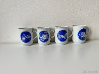Retro sada 12ks hrnky zvěrokruh Karlovarský porcelán - 3
