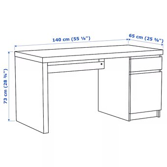 Psací stůl bílá, Malm, Ikea - 3