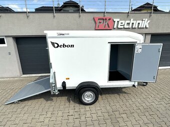 Nebržděný skříňový přívěs DEBON C255 U, 750 kg, bílý - 3