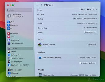 MacBook Air 13” 2020/8GB RAM/Intel i3/256GB SSD/Záruka - 3