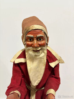 Starožitná kývačka na hlavu Santa Clause +67 cm+ kolem roku - 3