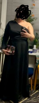 Společenské šaty dlouhé černé 1x nošené jako nové - 3