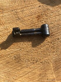Starý atypický dvouhlavý kloubový dveřní klíč - 3