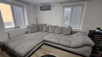 Velká Rohová Sedačka, SUPER STAV, stříbrně-šedá - 3