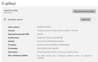 Lenovo IdeaCentre AIO 300-22ISU,i3-6100,WIN 10,HDD 1TB,8GB R - 3