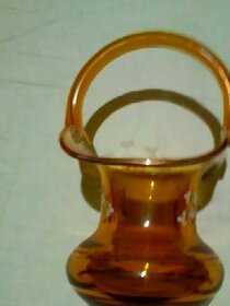 Skleněné košíčky 2Ks V.22cm průměr 15cm super stav. - 3