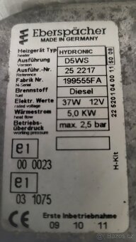 Teplovodní nezávislé topení Eberspacher D5WS - 3