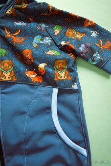 Dětská softshellová bunda lesní zvířátka vel.122 - 3