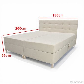 180×200 vysoká 55cm POSTEL béžová - 3