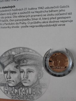 Zlatý dukát Jozef Gabčík a Jan Kubiš proof - 3