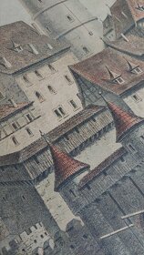 Velmi starý školní plakát - gotický hrad - 3