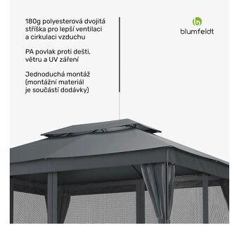 Zahradní altán Blumfeldt Mondo Dual 3x4 dark grey - 3