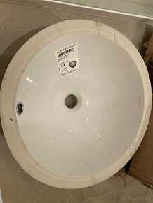 prodám nové bílé  umyvadlo - kruhové keramické pod desku - 3