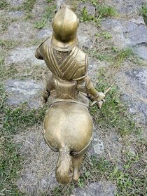 Velká starozitna jezdecká bronzová socha - 3