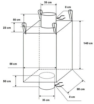 Prodám použité BIG BAG vaky 88x88x140cm, 1250 kg (od cukru) - 3