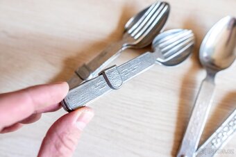 3 x sada hornického skládacího příboru ze 30.–40. let - 3