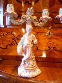 Pár porcelán. figurálních svícnů, staré Plavno 19.století. - 3