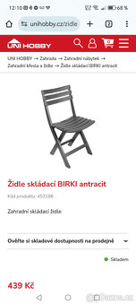 Nové bílé zahradní židle 4 ks - 3