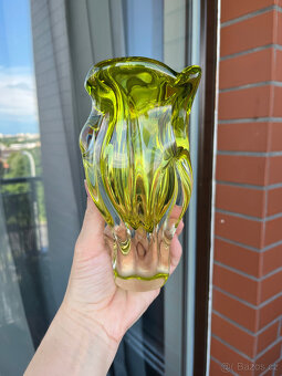 Jozef Hospodka Váza 18 cm, citrínové hutní sklo - 3