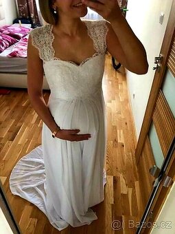 Nové svatební těhotenské šaty L-XXL - 3