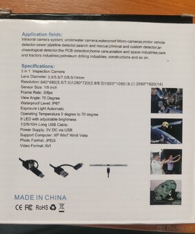 Endoskopická kamera 3v1 (USB / MicroUSB / USB-C) - 3