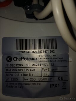 Elektrický bojler 80 L , 230 V, svislý ,v záruce - 3