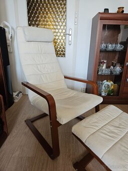 Houpací křeslo IKEA s podnožkou a podhlavníkem - 3