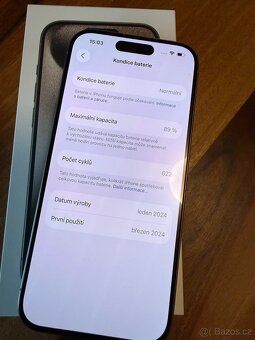 IPhone 15pro 128GB přírodní Titan - 3