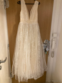 svatební krémové šaty vel 38 NOVÉ - 3