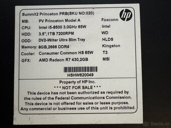 HP desktop PC – Intel i5‑8500, 8GB RAM,  Radeon R7 430 - 3