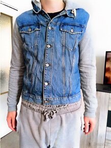 Chlapecká pánská džínová bunda s kapucí - 3