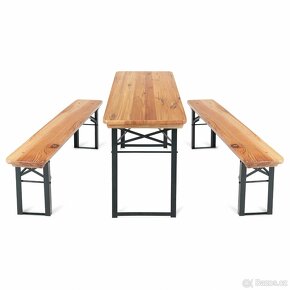 Venkovní dětský skládací set stolu a lavic , dřevo/kov,nové - 3