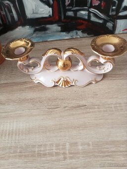 Slavkov - dvojsvicen, růžový porcelán - 3