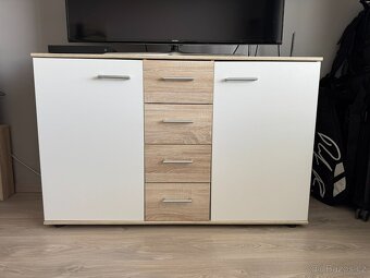 Komoda dub / bílá 130 x 80 x 40 cm - 3