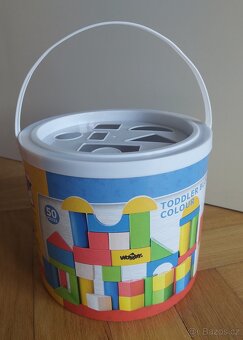 Dřevěné kostky pro děti, 50ks - 3