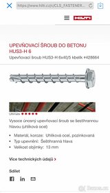 Upevňovací šroub do betonu - 3