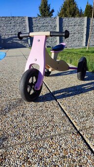 Dřevěné odrážedlo Small Foot Maxi 2v1 (fialové / růžové) - 3