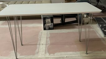 Jídelní stůl – bílý, 140 × 80 cm - 3