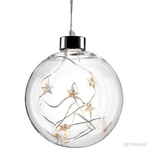 Vánoční koule skleněná 10LED (3x) - 3