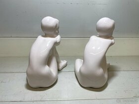 2x soška akt sedící dívka Keramia Czechoslovakia - 3