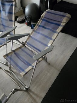 Skládací zahradní nábytek (do karavanu) 2x křeslo + podnožka - 3