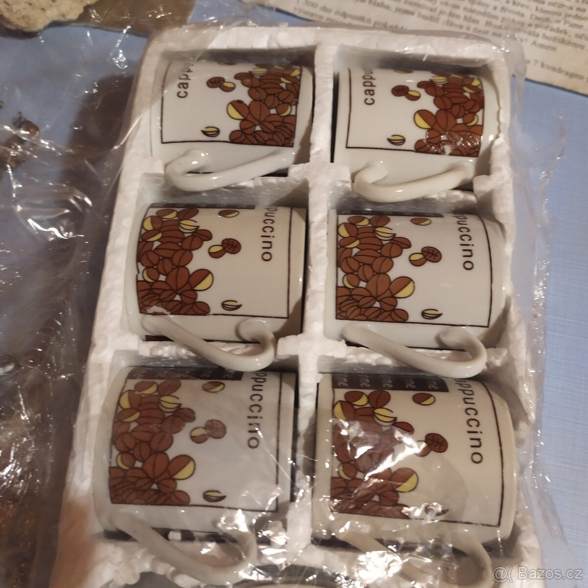 Sada cappuccino nová - šest šálků s talířkem originál obal - 4