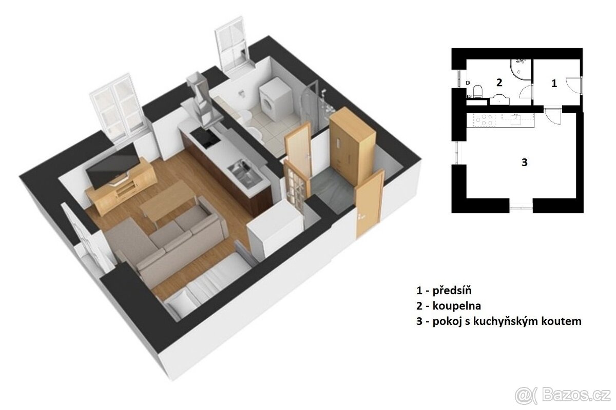 Prodej byty 1+kk, 30 m² - Vrchlabí - Hořejší Vrchlabí - 4